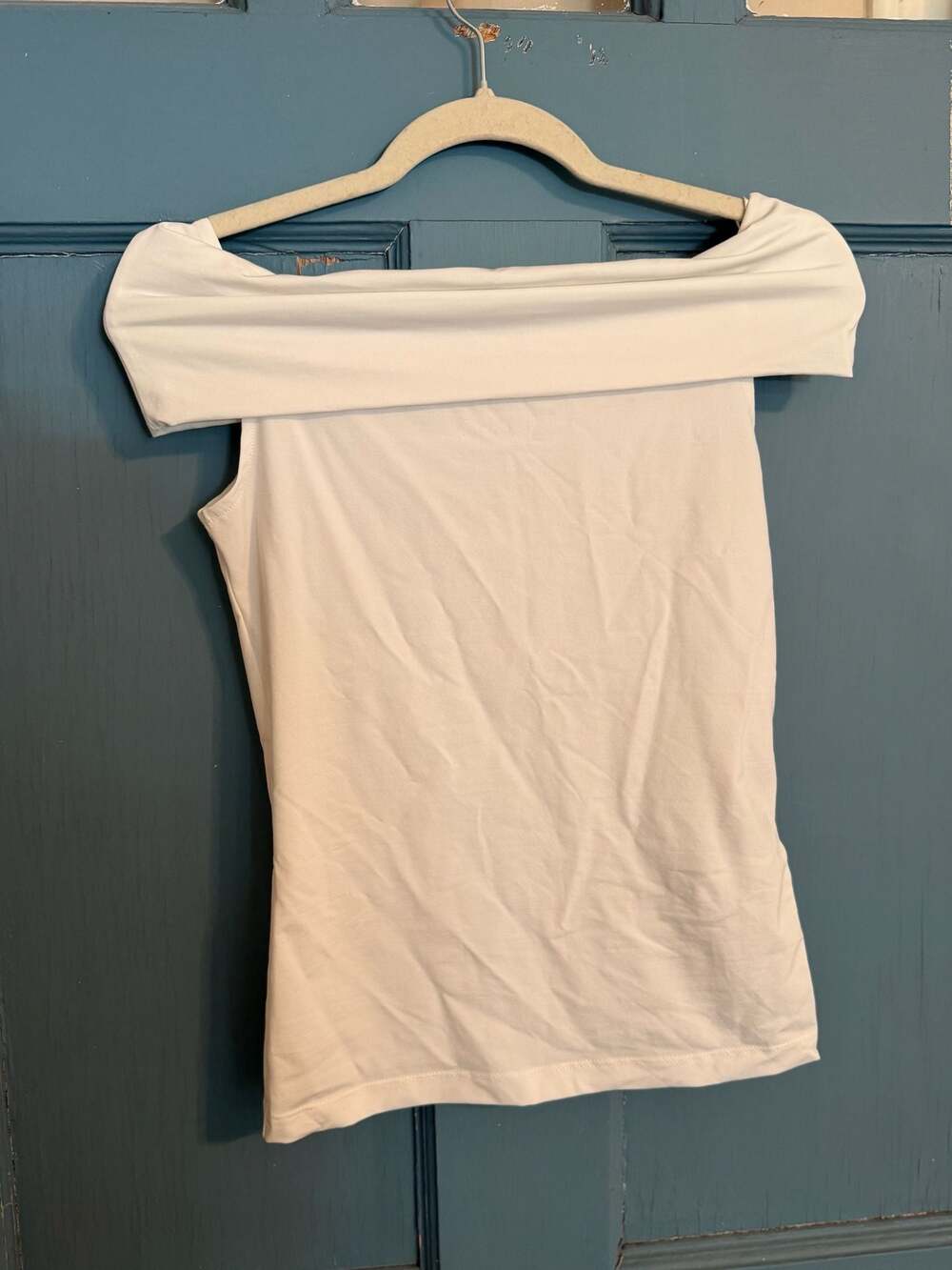 JJXX White Off The Shoulder Foldover Top Size M